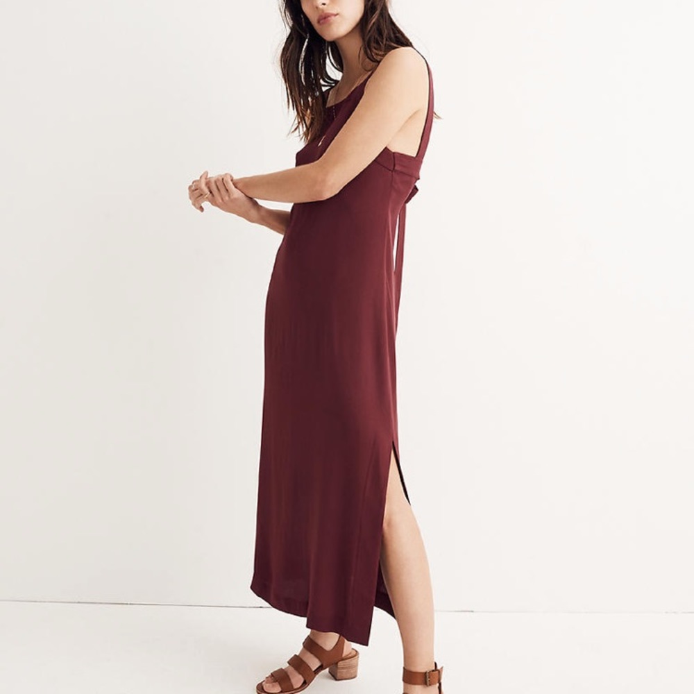 Madewell burgundy tie back dress